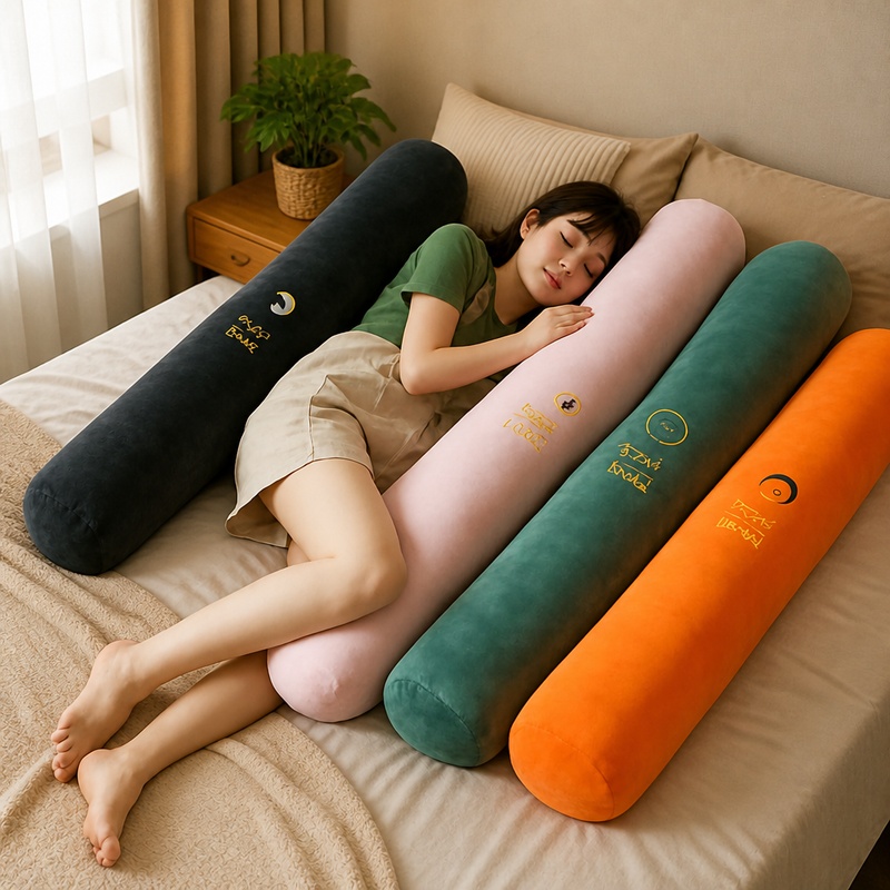 Bolster Pillow Long - Ergonomic Long Pregnancy Bolster Cushion for