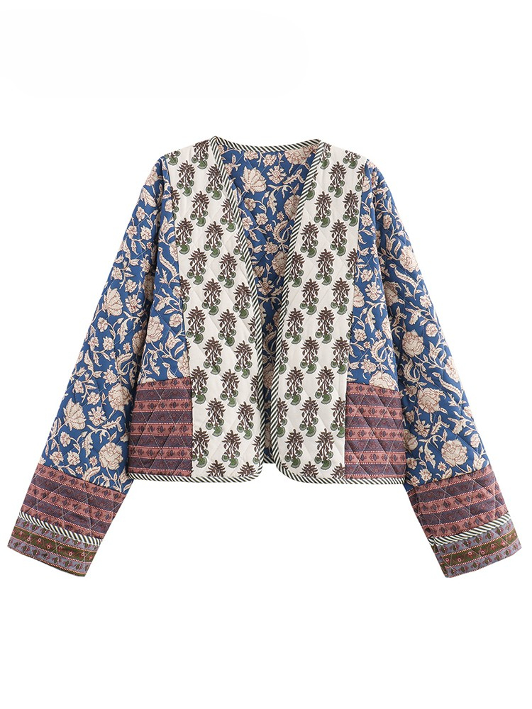 Quilt Cotton Summer - Vintage Women's Print Patchwork Cotton Jacket