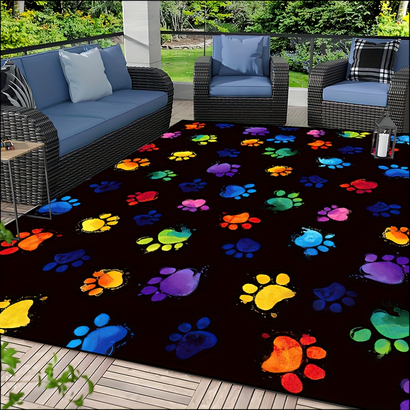 1pc Vibrant Dog Paw Print Area - Home Textiles Design recension och pris