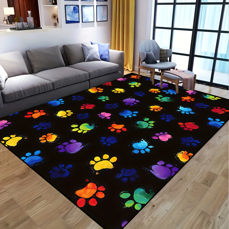 1pc Vibrant Dog Paw Print Area - Home Textiles Design recension och pris