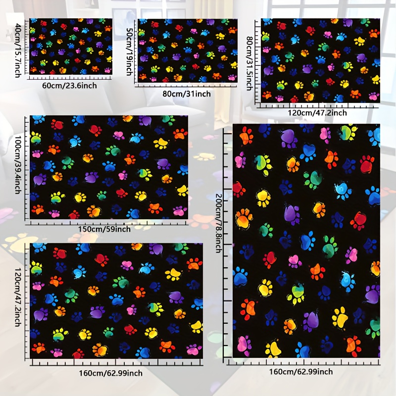 1pc Vibrant Dog Paw Print Area - Home Textiles Design recension och pris