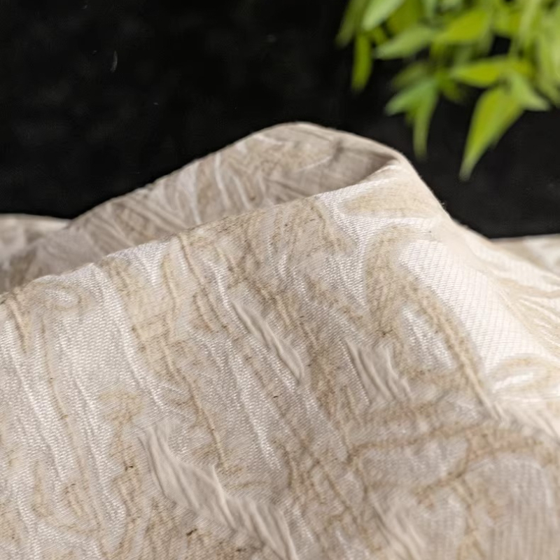 Beige Linen Jacquard Fabric Fl - Home Textiles Design recension och pris