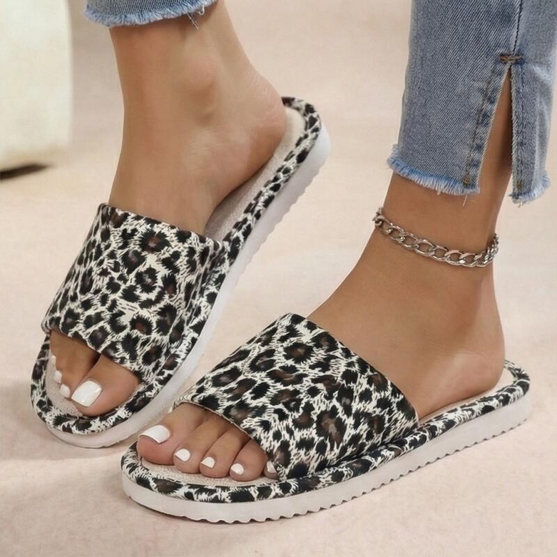 Linen Leopard Women's Slippers - Home Textiles recension och pris