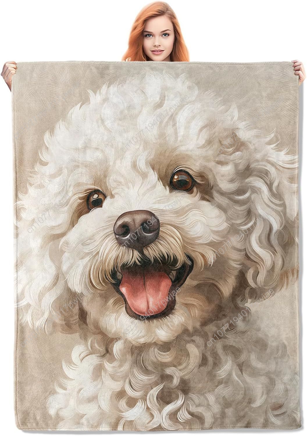 Joyful Poodle Portrait Blanket - Home Textiles Design recension och pris