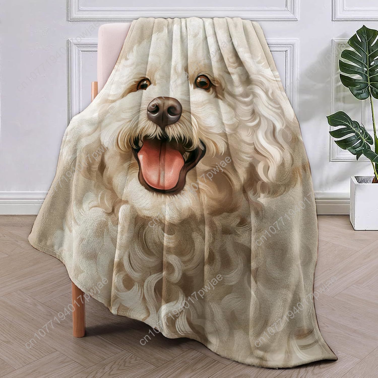 Joyful Poodle Portrait Blanket - Home Textiles Design recension och pris