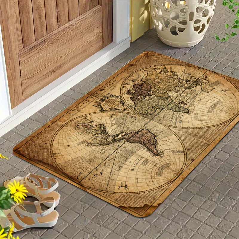 Vintage Map Design Non-Slip Fl - Home Textiles Design recension och pris